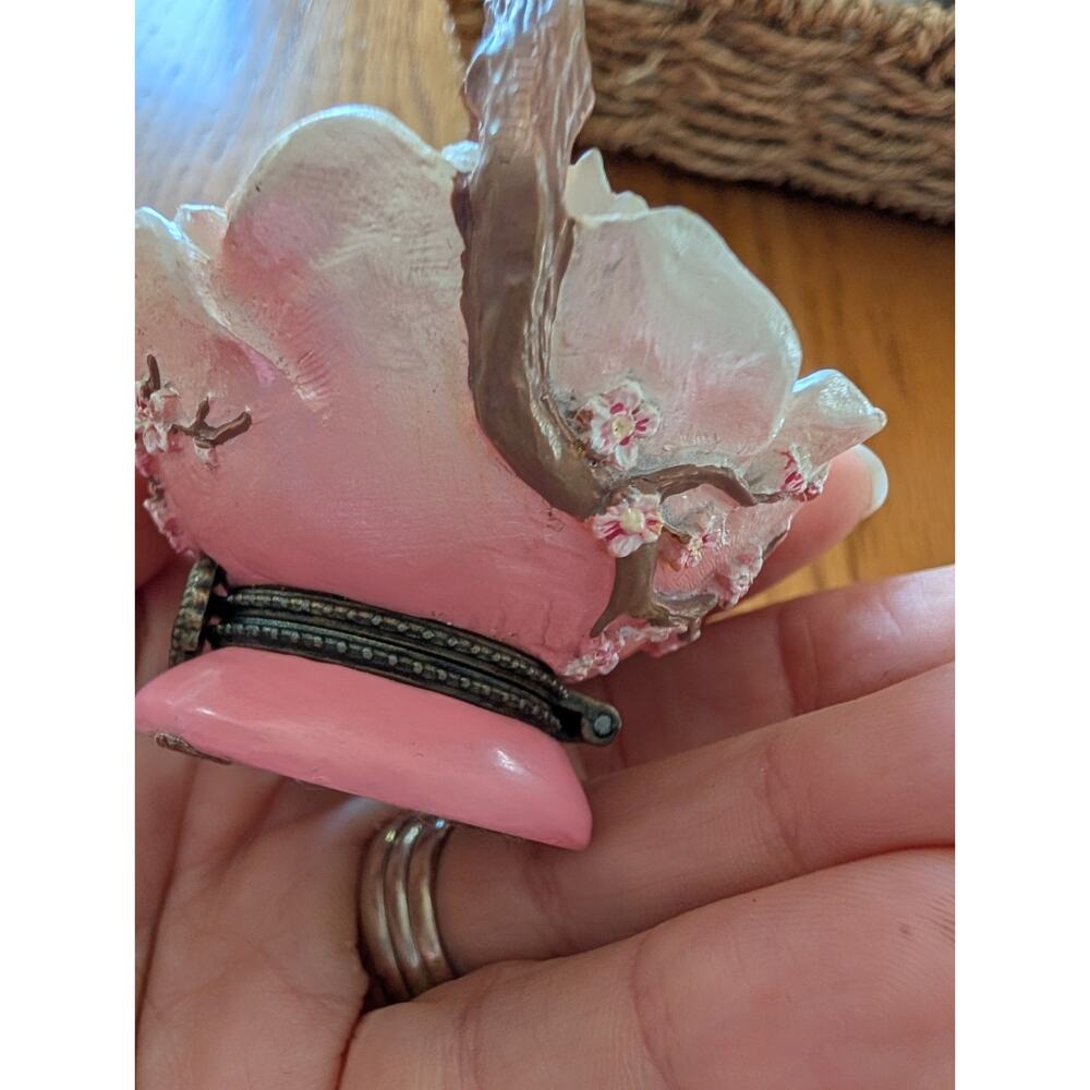 Boyds Bears & Friends Dreams of Spring Mouse Hinged Trinket Box Pink Floral - Picture 9 of 9